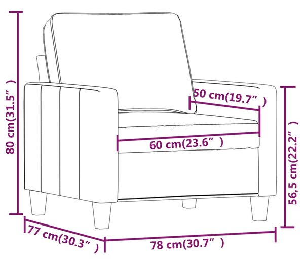 VidaXL barna szövet kanapéfotel 60 cm