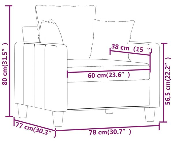 VidaXL fekete szövet kanapéfotel 60 cm