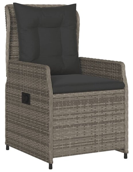 5 részes szürke polyrattan kerti étkezőgarnitúra párnával