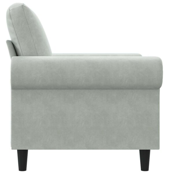 VidaXL világosszürke bársony kanapéfotel 60 cm