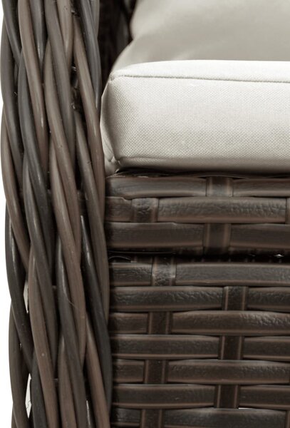 9 részes barna polyrattan kerti étkezőgarnitúra párnákkal