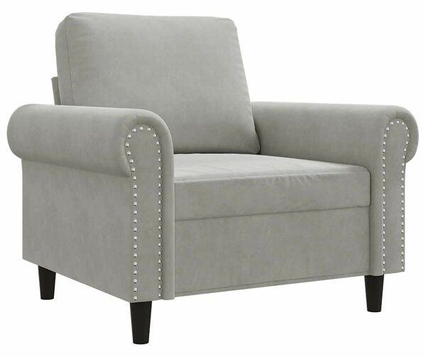 VidaXL világosszürke bársony kanapéfotel 60 cm