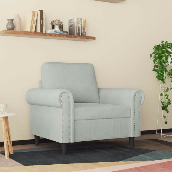 VidaXL világosszürke bársony kanapéfotel 60 cm