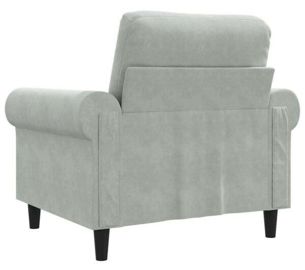 VidaXL világosszürke bársony kanapéfotel 60 cm