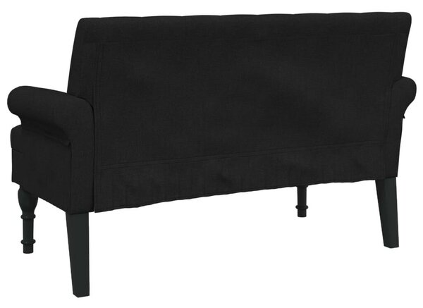 VidaXL fekete szövetpad háttámlával 120 x 62 x 75,5 cm