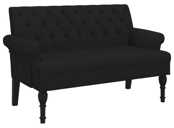 VidaXL fekete szövetpad háttámlával 120 x 62 x 75,5 cm