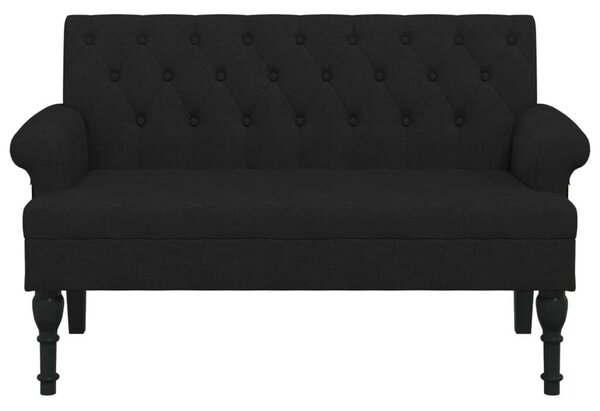 VidaXL fekete szövetpad háttámlával 120 x 62 x 75,5 cm