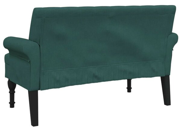 VidaXL sötétzöld szövetpad háttámlával 120 x 62 x 75,5 cm