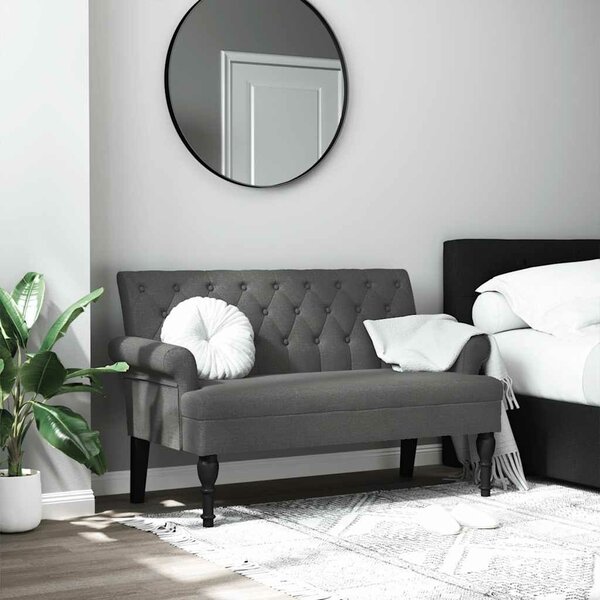 VidaXL sötétszürke szövetpad háttámlával 120 x 62 x 75,5 cm