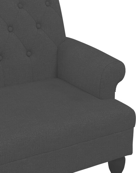 VidaXL fekete szövetpad háttámlával 120 x 62 x 75,5 cm