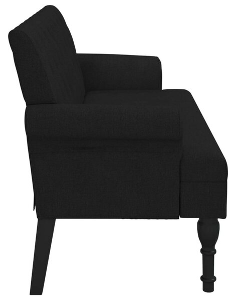 VidaXL fekete szövetpad háttámlával 120 x 62 x 75,5 cm