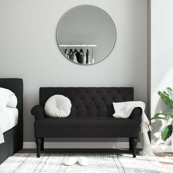 VidaXL fekete szövetpad háttámlával 120 x 62 x 75,5 cm