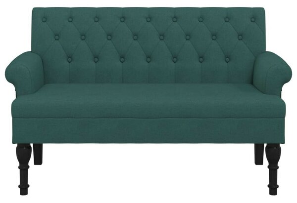 VidaXL sötétzöld szövetpad háttámlával 120 x 62 x 75,5 cm