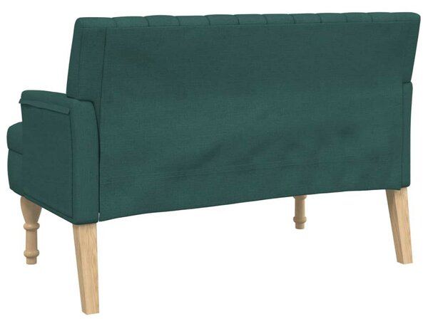 VidaXL sötétzöld szövetpad párnákkal 113x64,5x75,5 cm