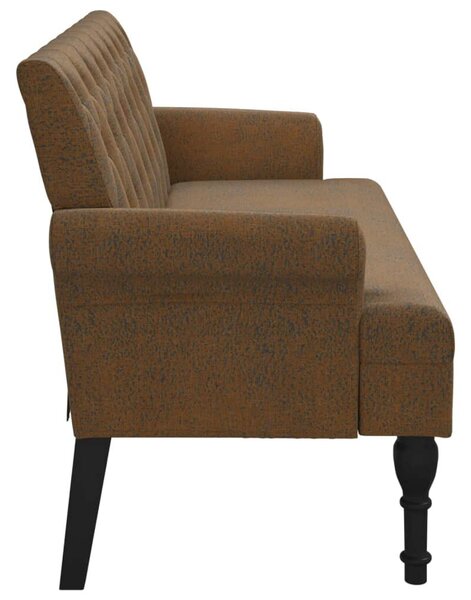 VidaXL barna műbőr pad háttámlával 120x62x75,5 cm