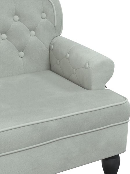 VidaXL világosszürke bársony pad háttámlával 119,5 x 64,5 x 75 cm