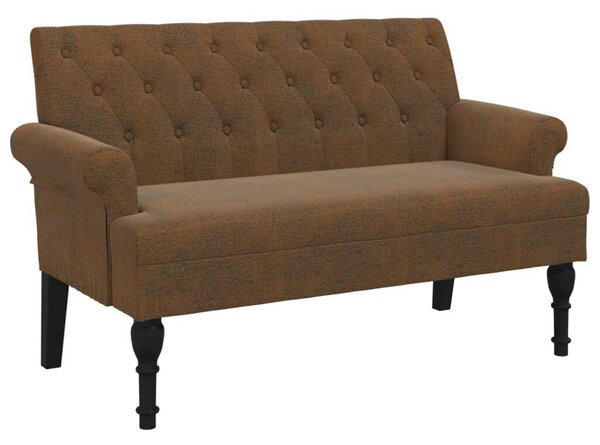 VidaXL barna műbőr pad háttámlával 120x62x75,5 cm