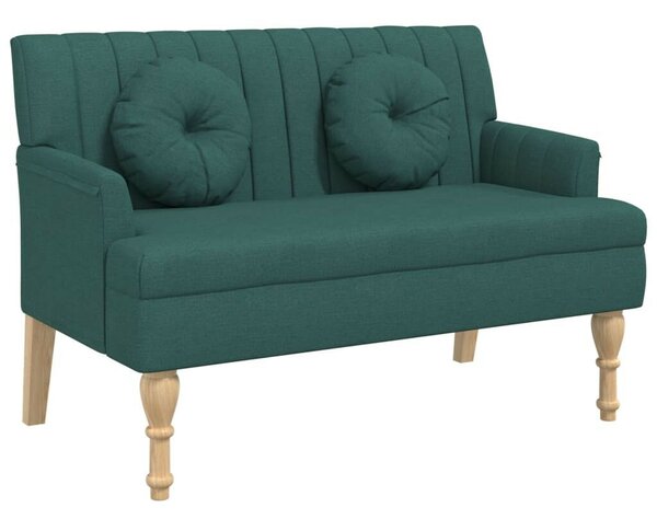VidaXL sötétzöld szövetpad párnákkal 113x64,5x75,5 cm