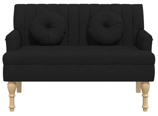 VidaXL fekete szövetpad párnákkal 113x64,5x75,5 cm