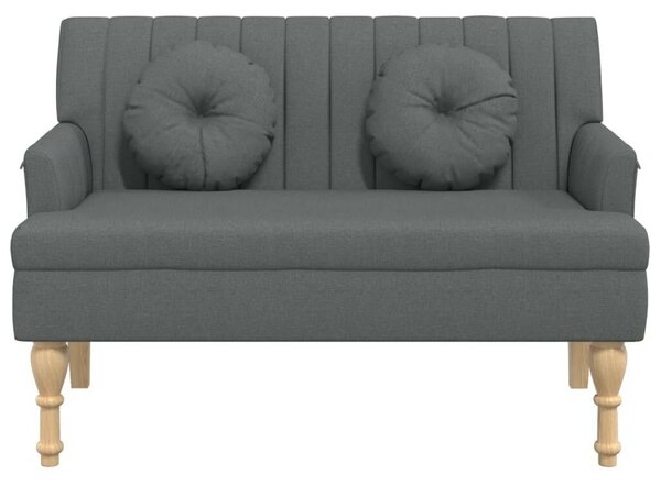 VidaXL sötétszürke szövetpad párnákkal 113x64,5x75,5 cm