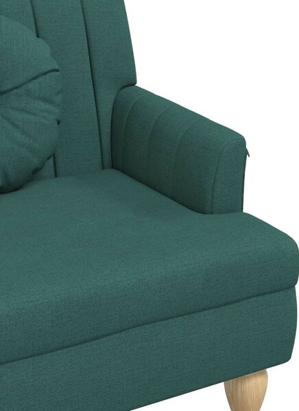 VidaXL sötétzöld szövetpad párnákkal 113x64,5x75,5 cm