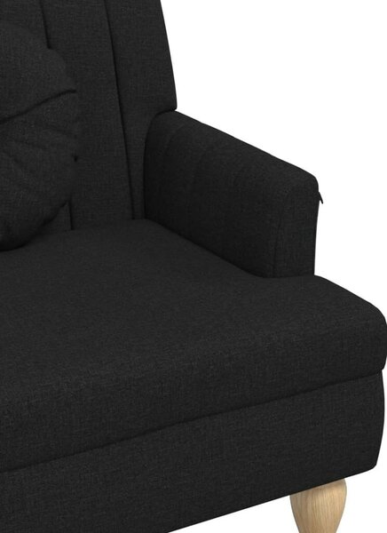 VidaXL fekete szövetpad párnákkal 113x64,5x75,5 cm