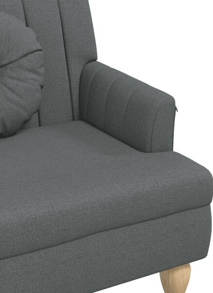 VidaXL sötétszürke szövetpad párnákkal 113x64,5x75,5 cm