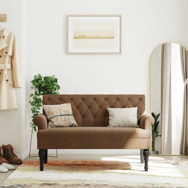 VidaXL barna műbőr pad háttámlával 120x62x75,5 cm