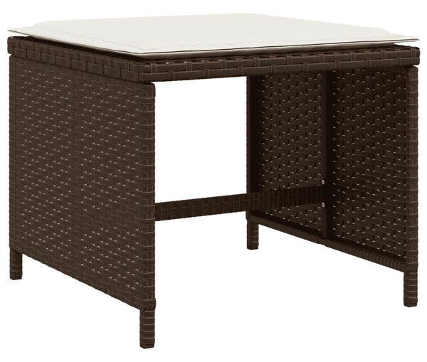 15 részes barna polyrattan kerti ülőgarnitúra párnákkal