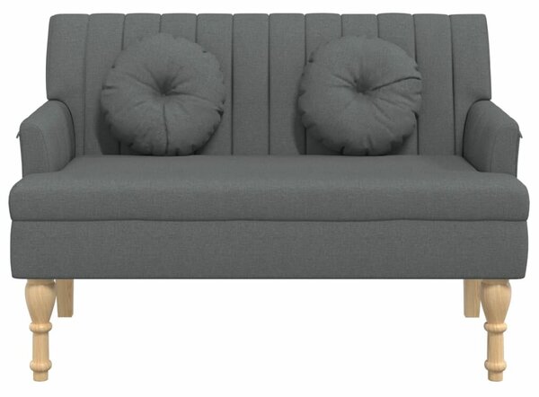 VidaXL sötétszürke szövetpad párnákkal 113x64,5x75,5 cm