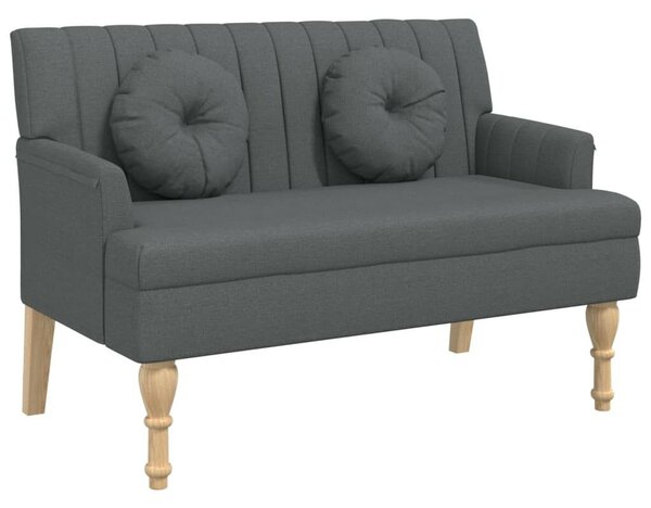 VidaXL sötétszürke szövetpad párnákkal 113x64,5x75,5 cm