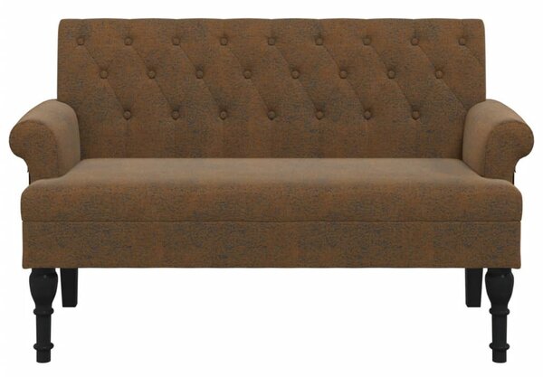 VidaXL barna műbőr pad háttámlával 120x62x75,5 cm