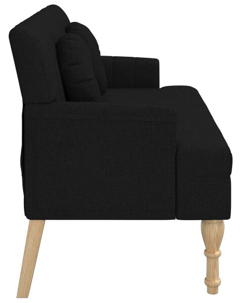 VidaXL fekete szövetpad párnákkal 113x64,5x75,5 cm