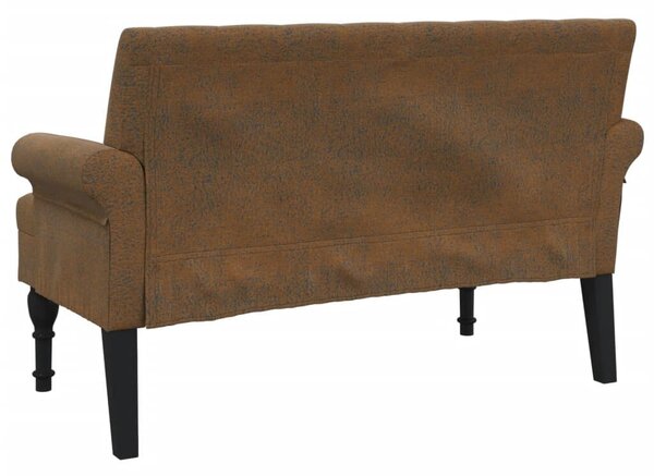 VidaXL barna műbőr pad háttámlával 120x62x75,5 cm