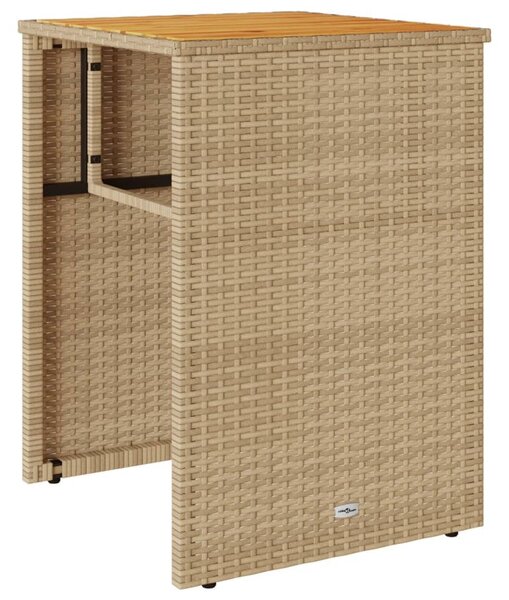 3 részes bézs polyrattan bisztrógarnitúra párnával