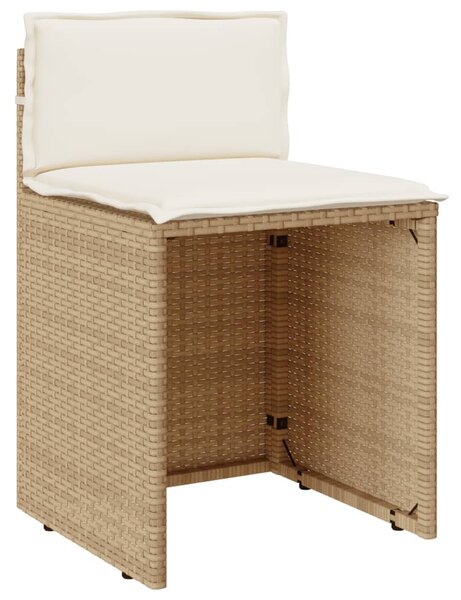 3 részes bézs polyrattan bisztrógarnitúra párnával