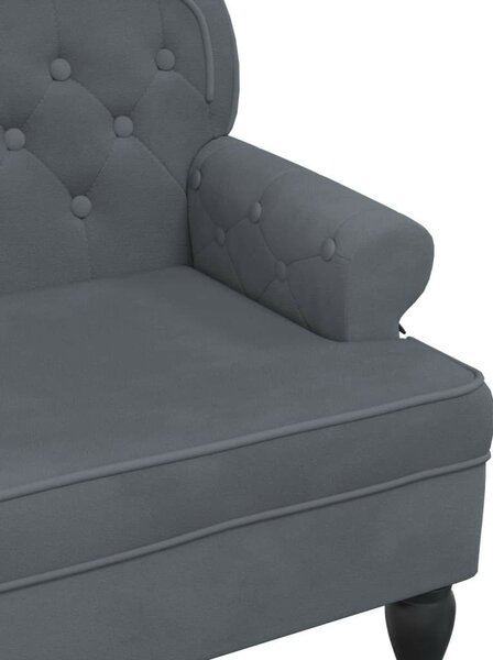 VidaXL sötétszürke bársony pad háttámlával 119,5 x 64,5 x 75 cm