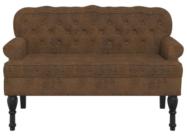 VidaXL barna műbőr pad háttámlával 119,5 x 64,5 x 75 cm
