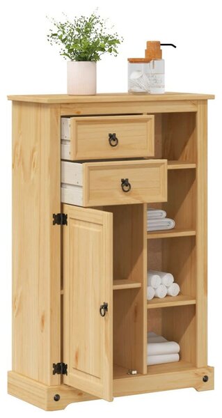 VidaXL Corona tömör fenyőfa fürdőszobaszekrény 70 x 33 x 110 cm