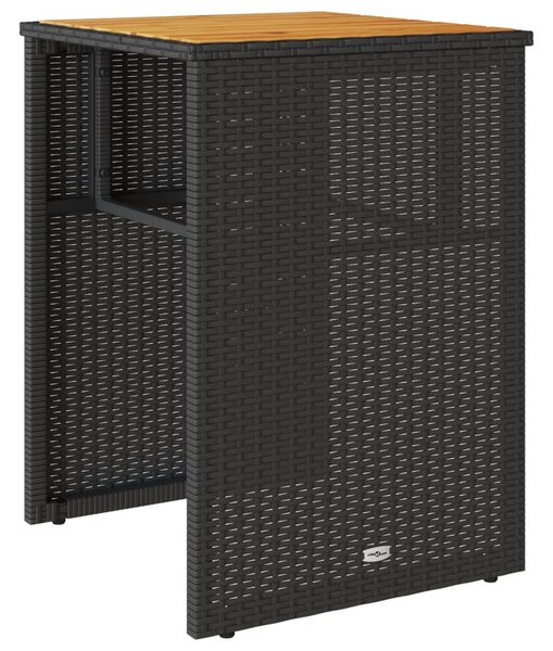 3 részes fekete polyrattan bisztrógarnitúra párnával