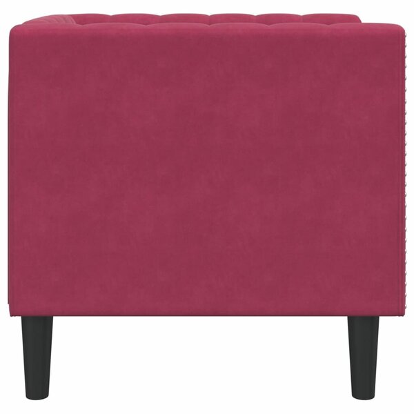 VidaXL bordó bársony Chesterfield kanapéfotel