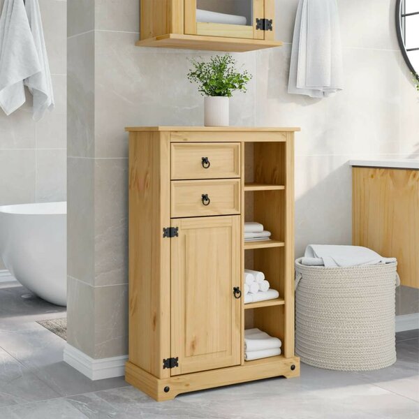 VidaXL Corona tömör fenyőfa fürdőszobaszekrény 70 x 33 x 110 cm