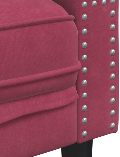 VidaXL bordó bársony Chesterfield kanapéfotel