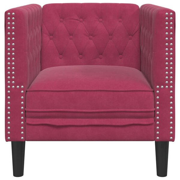 VidaXL bordó bársony Chesterfield kanapéfotel