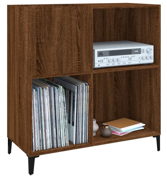 VidaXL barna tölgy színű szerelt fa hanglemezszekrény 84,5x38x89 cm
