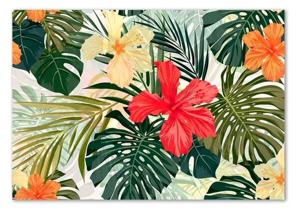 Akril üveg kép Hawaii virágok