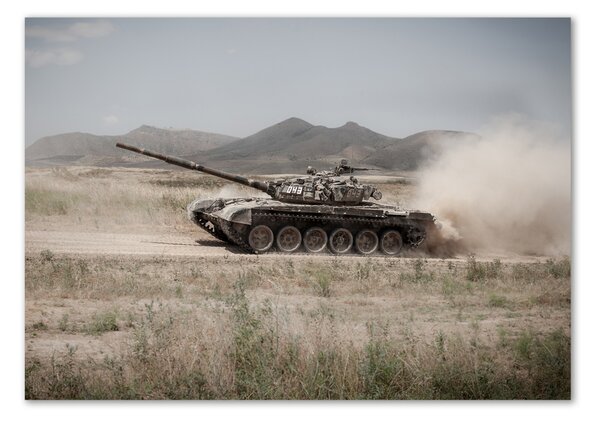 Üvegkép falra Tank a sivatagban