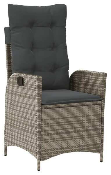 7 részes szürke polyrattan kerti étkezőgarnitúra párnával