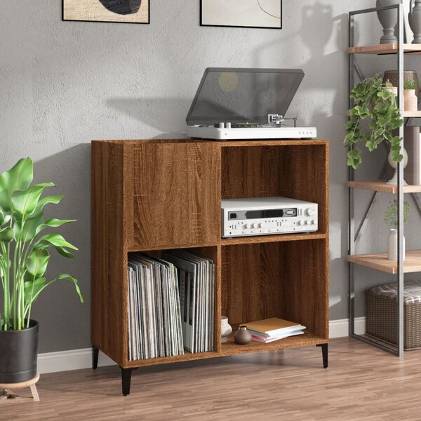 VidaXL barna tölgy színű szerelt fa hanglemezszekrény 84,5x38x89 cm