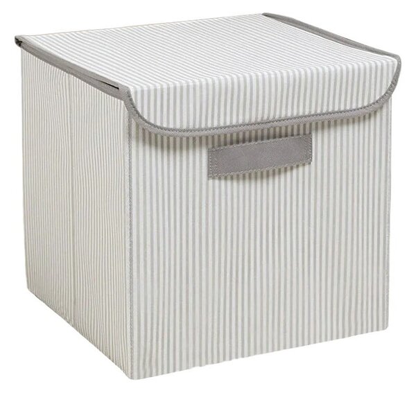 Szürke fedeles textil tárolódoboz 30x30x30 cm – Mioli Decor